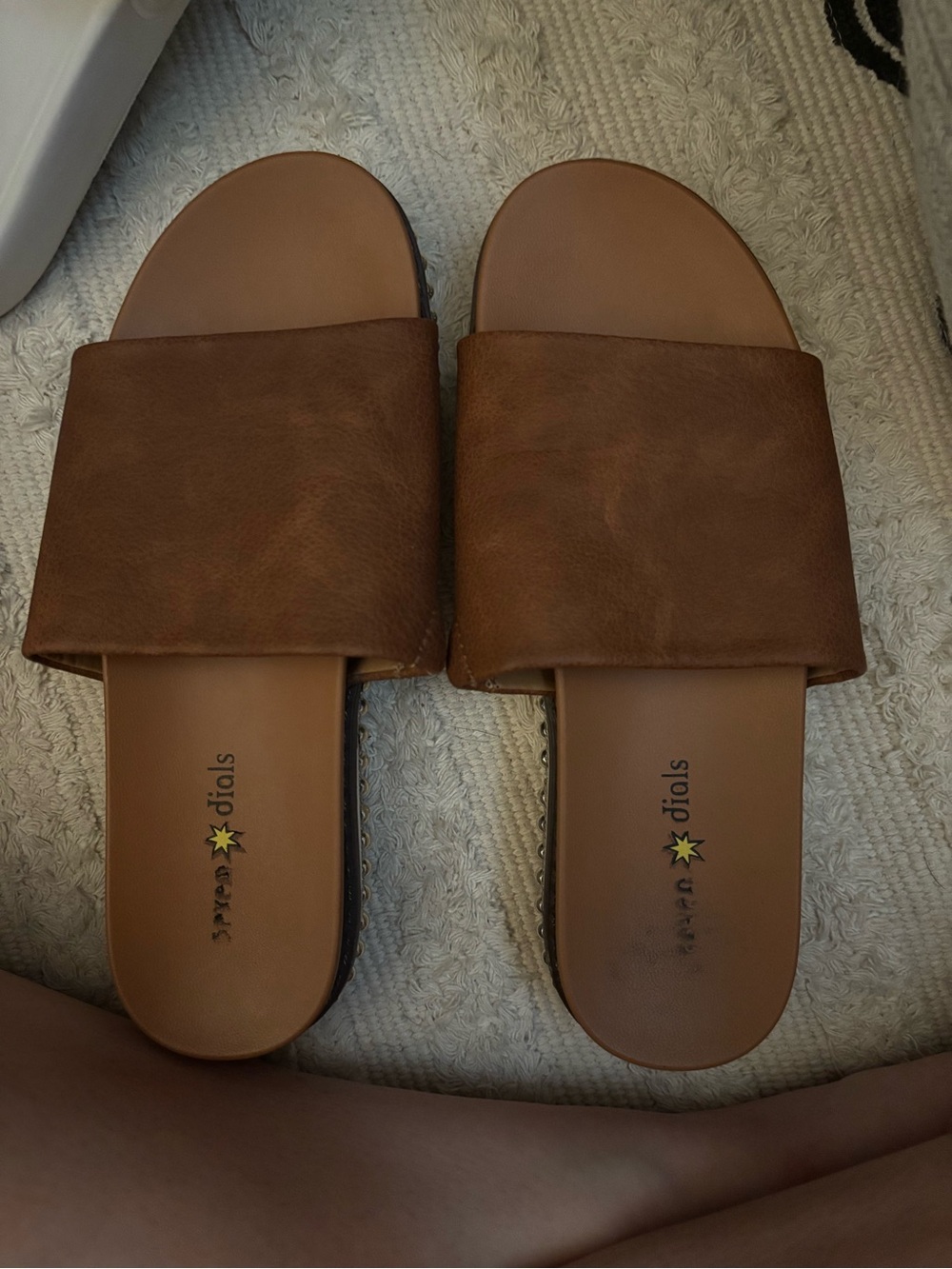 Seven Dials Brown Slide Sandals